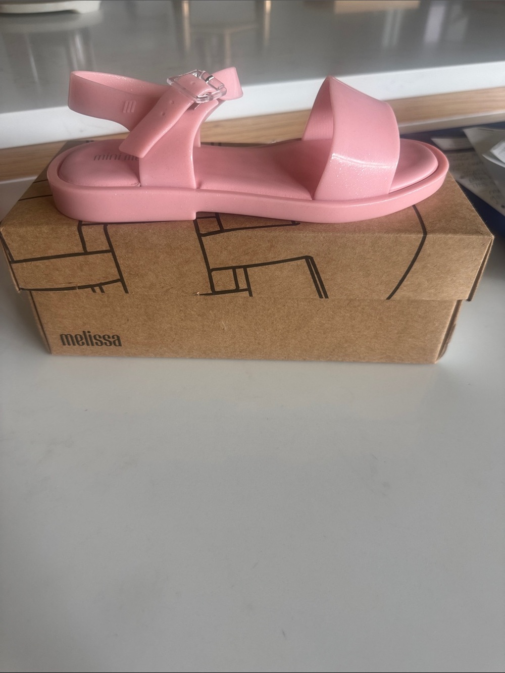 NIB Melissa Mar Sandal Pink Jelly Ankle-Strap Sandal